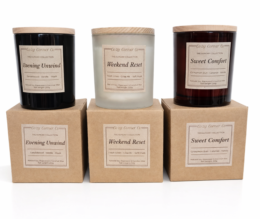 Scents for every kind of Sunday - three carefully curated scents inspired by the comfort of a perfect Sunday.