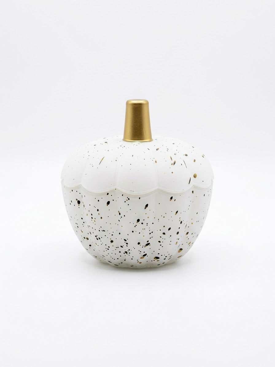 White & Gold Pumpkin Glass